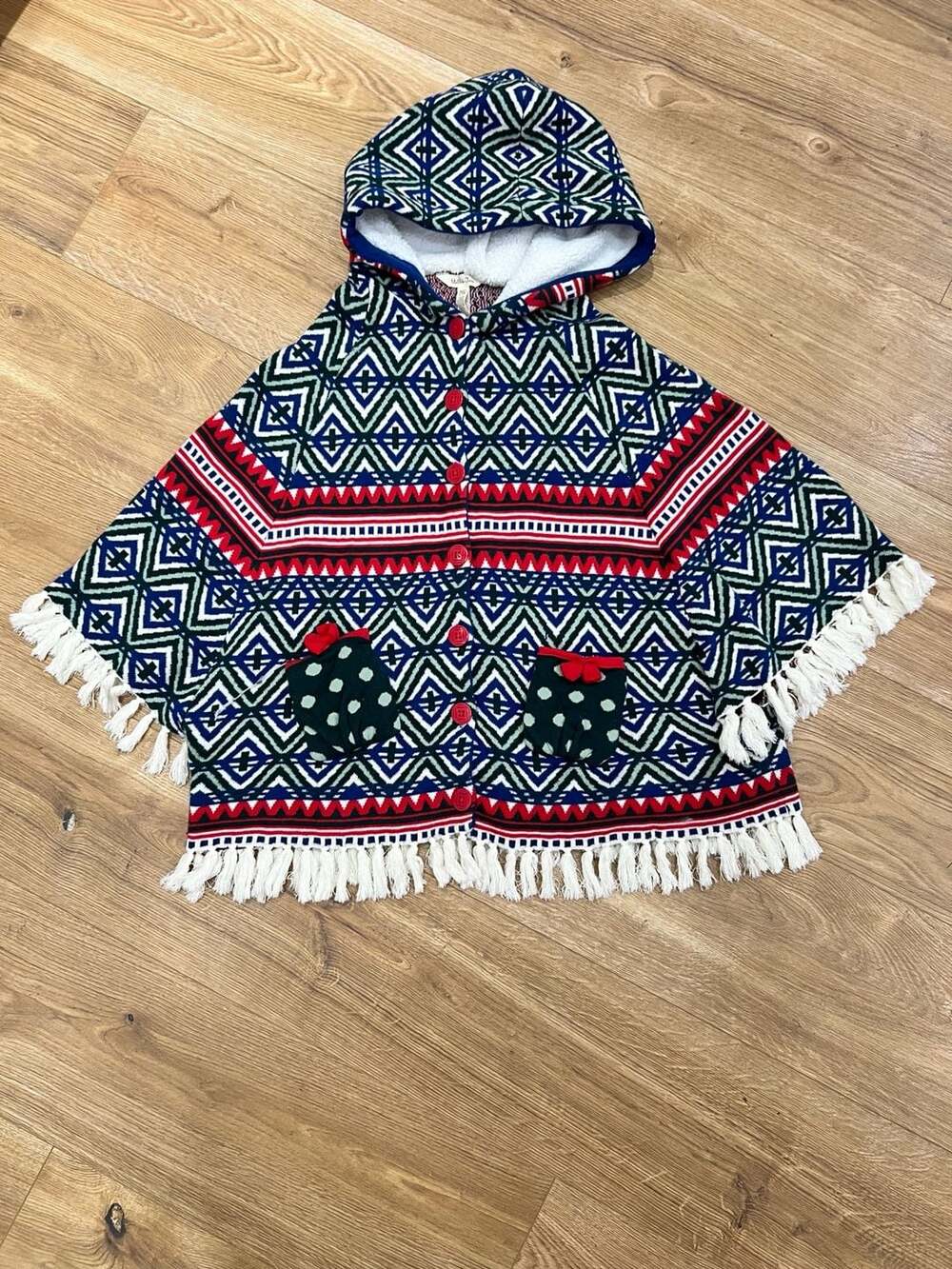 Matilda Jane A Caroling We Go Sweater Poncho Girls Size 12 Christmas